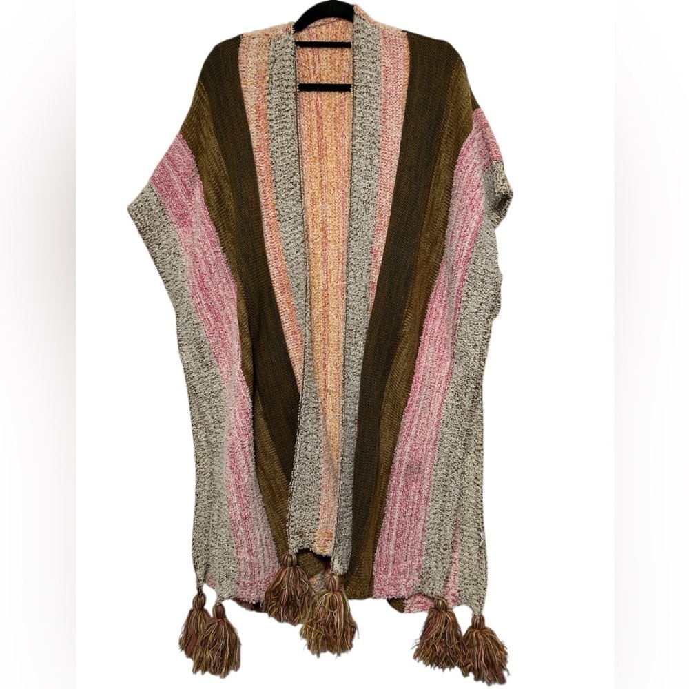 Cozy Oversized Knit Tassel Wrap Shawl Cardigan Bohemian One Size